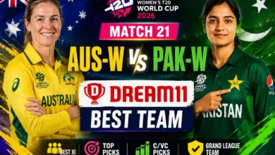 AUS-W vs PAK-W Dream11 Team Match 21 T20 WC 2026