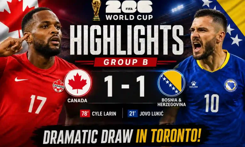 Canada vs Bosnia and Herzegovina Highlights 2026 FIFA World Cup Group B Match