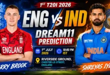 ENG vs IND Dream11 Prediction 1st T20I 2026 Harry Brook Shreyas Iyer