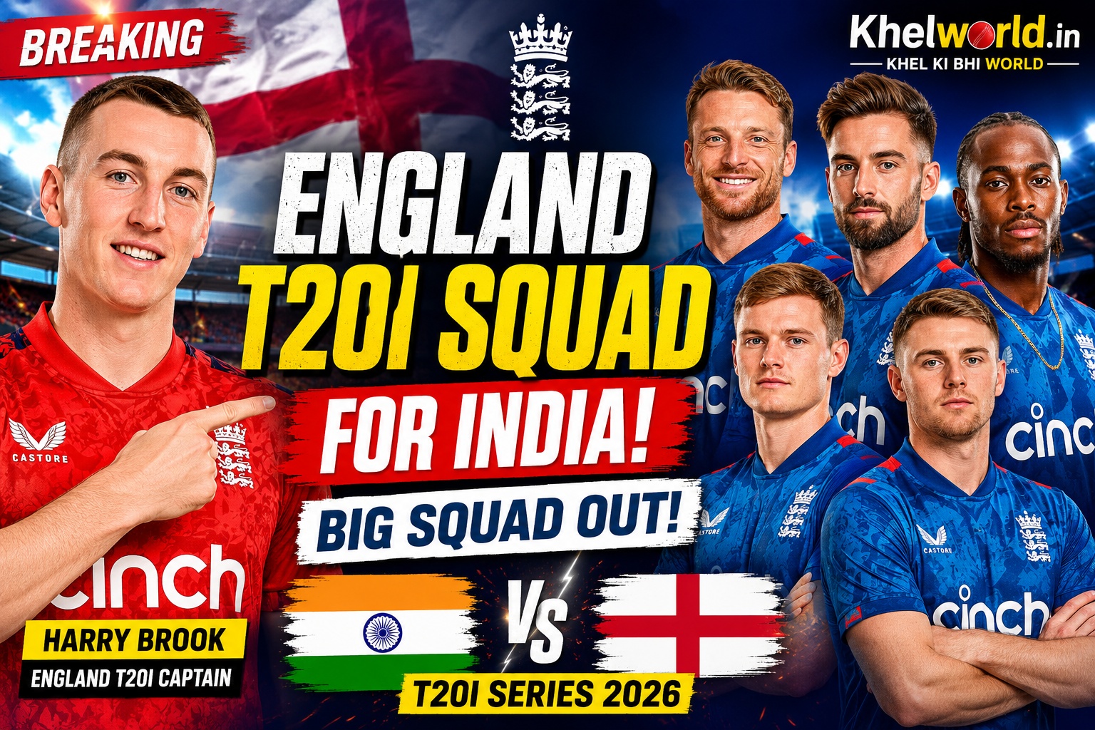 England T20I Squad for India Series 2026 — Full Players List, Key Picks, Stats & Preview | ENG vs IND July 2026 1 England T20I Squad for India