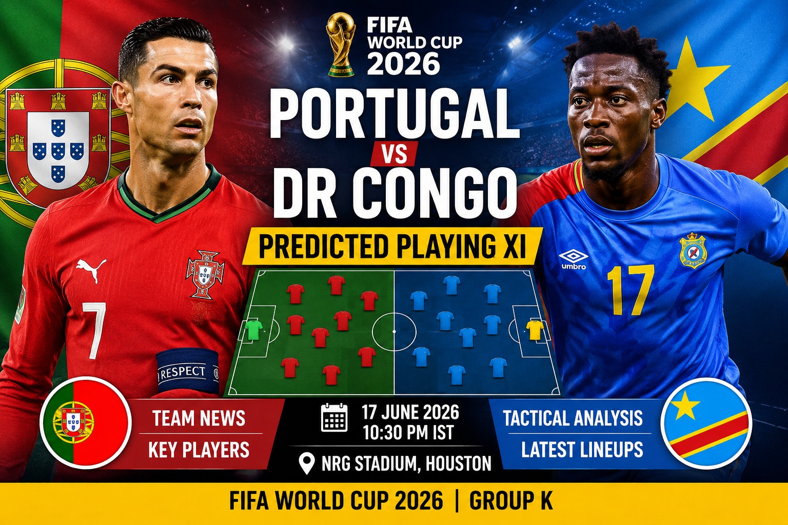 Portugal vs DR Congo Predicted Playing XI