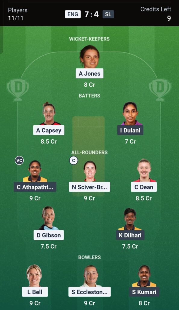 ENGW vs SLW Dream11 Prediction