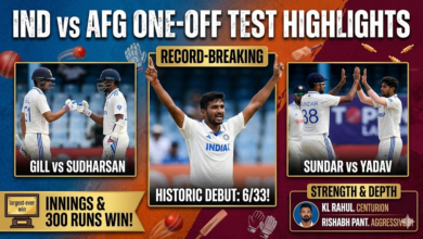 IND vs AFG One-off Test Highlights 2026 : India’s Historic Record-Breaking Win!