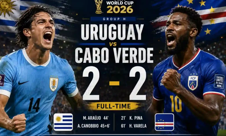 Uruguay vs Cabo Verde FIFA World Cup 2026: 2-2 Stunning Draw 8 Uruguay vs Cabo Verde FIFA World Cup 2026
