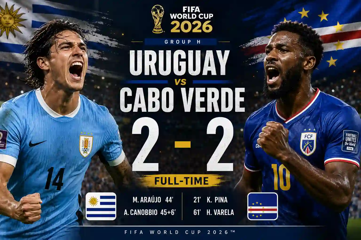 Uruguay vs Cabo Verde FIFA World Cup 2026: 2-2 Stunning Draw 1 Uruguay vs Cabo Verde FIFA World Cup 2026