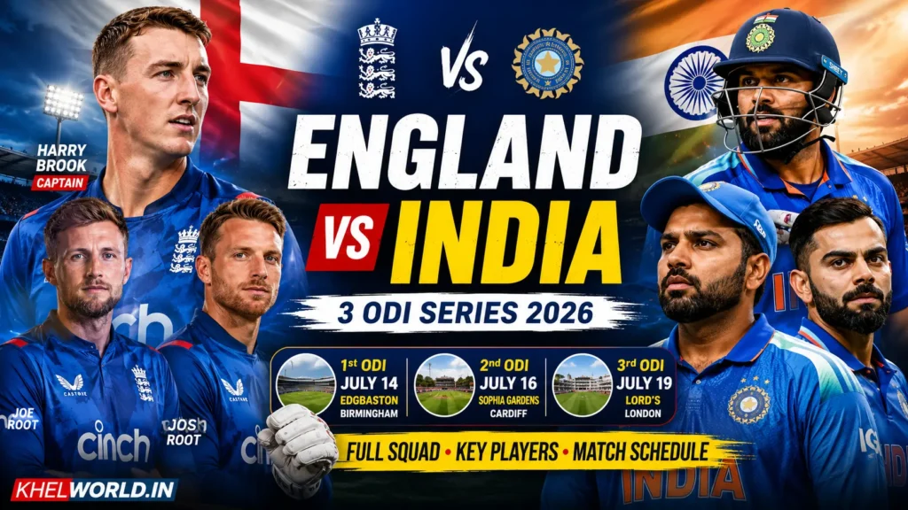 England ODI Squad vs India 2026
