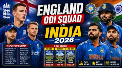 England ODI Squad vs India 2026