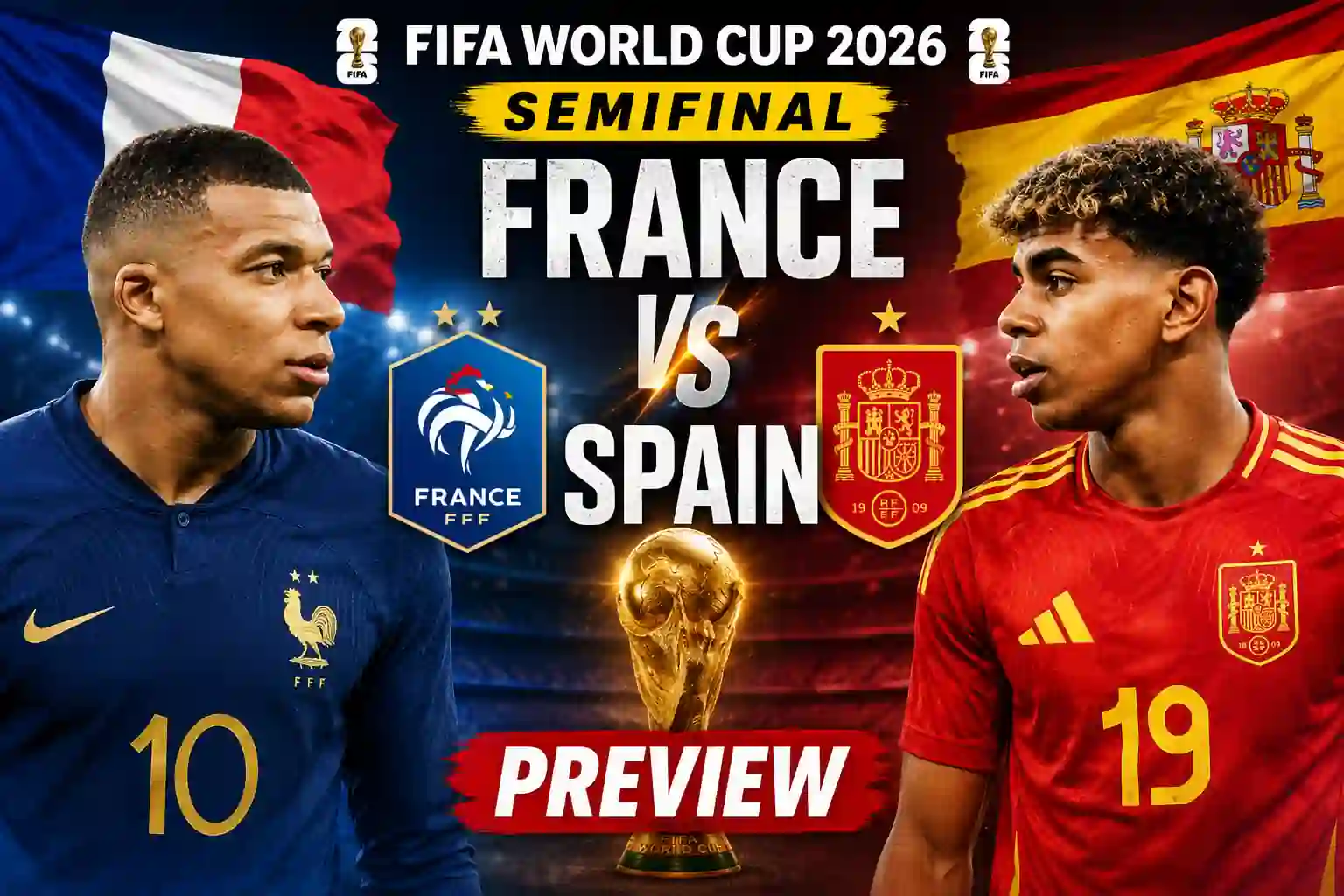 France vs Spain Preview: FIFA World Cup 2026 Semifinal 1 France vs Spain Preview: FIFA World Cup 2026 Semifinal