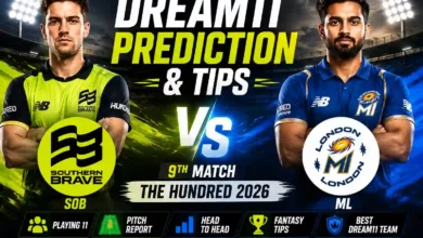 SOB vs ML Dream11 Team Today Match 9
