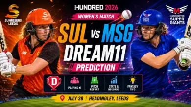 Sunrisers Leeds Women (SUL-W) vs Manchester Super Giants Women (MO-W) Dream11 Prediction Today Match, Playing 11, Pitch Report & Stats | The Hundred 2026, July 28 1 SULW vs MSGW Dream11 prediction