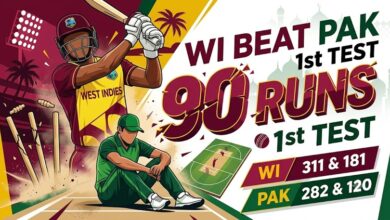 WI vs PAK 1st Test 2026 Highlights West Indies Defeat Pakistan by 90 Runs