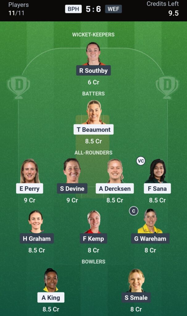 BPH-W vs WEF-W Dream11 Prediction Today Match, Match 15, The Hundred Women's 2026: Playing XI, Pitch Report and Points Table 2 1000258118