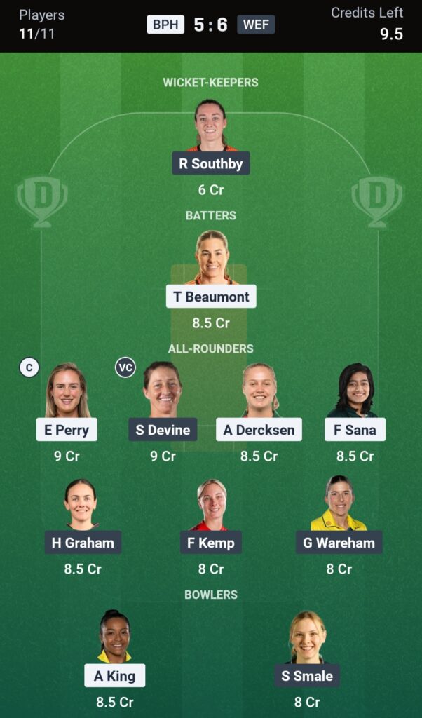 BPH-W vs WEF-W Dream11 Prediction Today Match, Match 15, The Hundred Women's 2026: Playing XI, Pitch Report and Points Table 3 1000258119