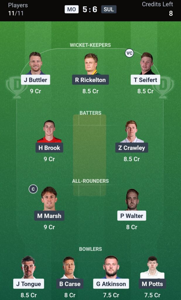 Mo vs sul dream11 prediction 2026