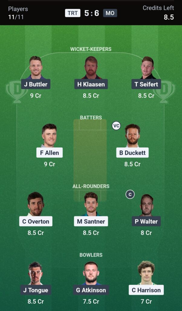 Mo vs trt dream11 prediction 