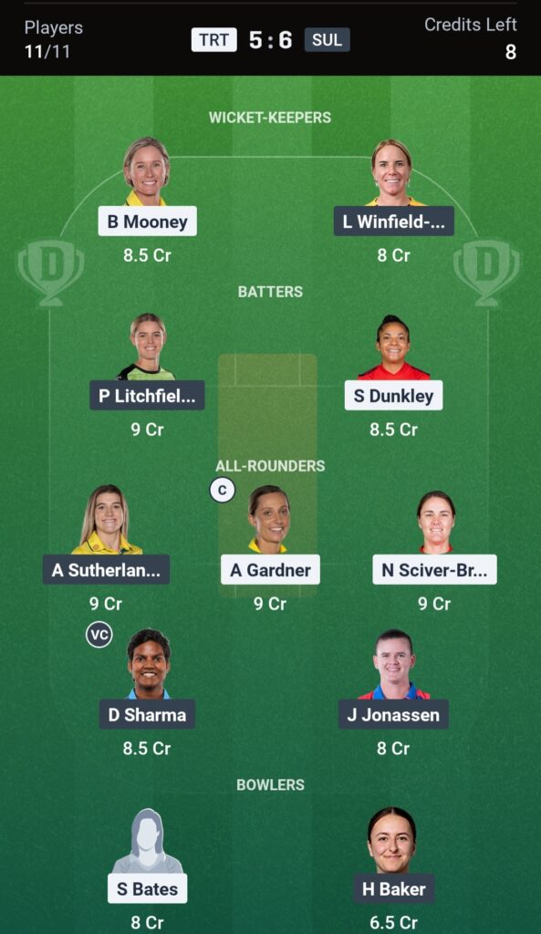 TRT vs SUL Dream11 Team, The Hundred Women's 2026 Final: Playing XI, Pitch Report, Fantasy Tips 2 Trt vs sul dream11 team