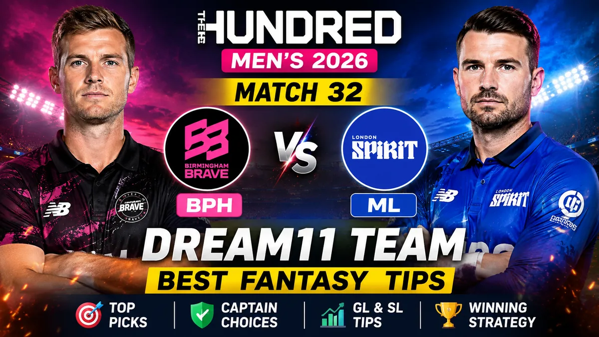 BPH vs ML Dream11 Team Today Match 32: The Hundred Men's 2026 Best Fantasy Tips