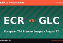 ECR vs GLC Dream11 Prediction
