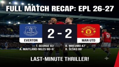 Everton vs Manchester United Full Match Recap EPL 26-27: 2-2 Stoppage-Time Thriller 23 Everton vs Manchester United Full Match Recap EPL 26-27 , 2-2 Stoppage-Time Thriller