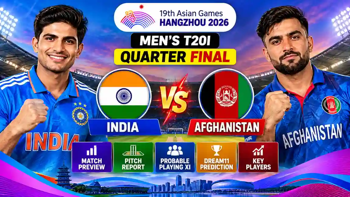 IND vs AFG Asian Games Men’s T20I QF 2026