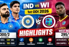 IND vs WI 1st ODI Highlights 2026 India vs West Indies scorecard