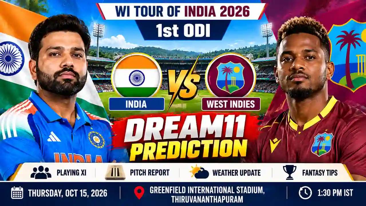 IND vs WI Dream11 Prediction 1st ODI 2026: Playing 11, Pitch Report & Best Fantasy Tips