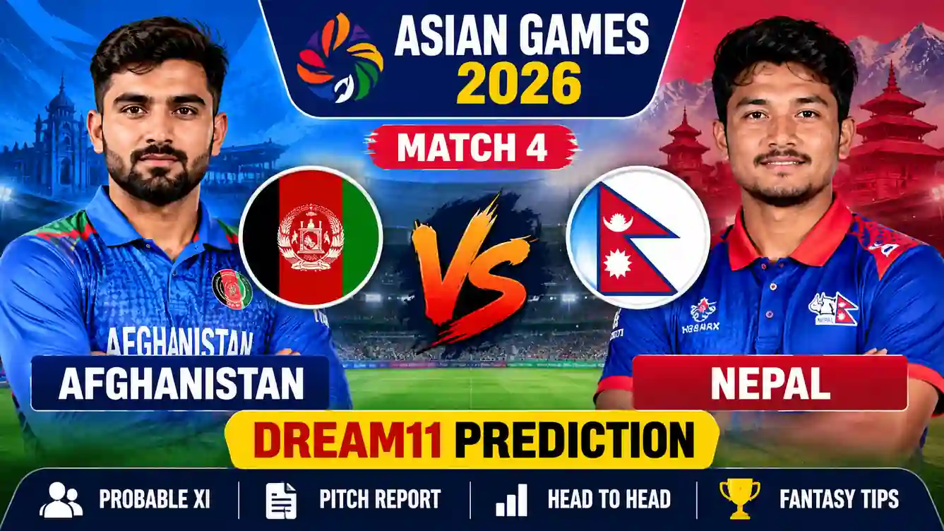 AFG vs NEP Dream11 Prediction Asian Games 2026: Match 4