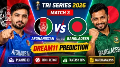 AFG vs BAN Dream11 Prediction Match 3 Tri Series 2026: Best Fantasy Tips & Playing XI 1 AFG vs BAN Dream11 Prediction Match 3 Tri Series 2026: Fantasy Tips & Playing XI