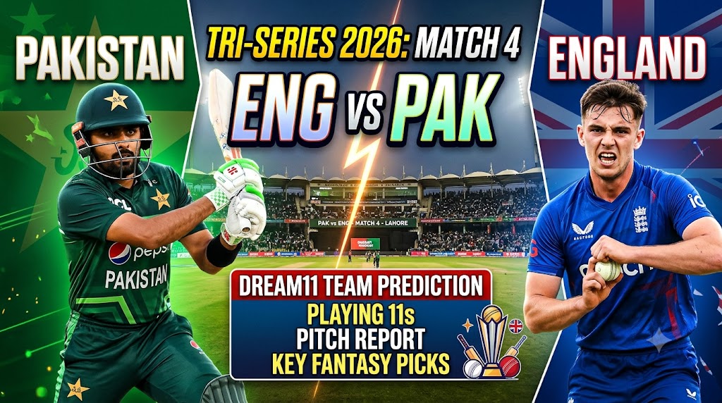 ENG vs PAK Dream11 Team Prediction Match 4 2026: Odi Tri-Nation Series Best Picks 1 ENG vs PAK Dream11 Team Prediction Match 4 2026