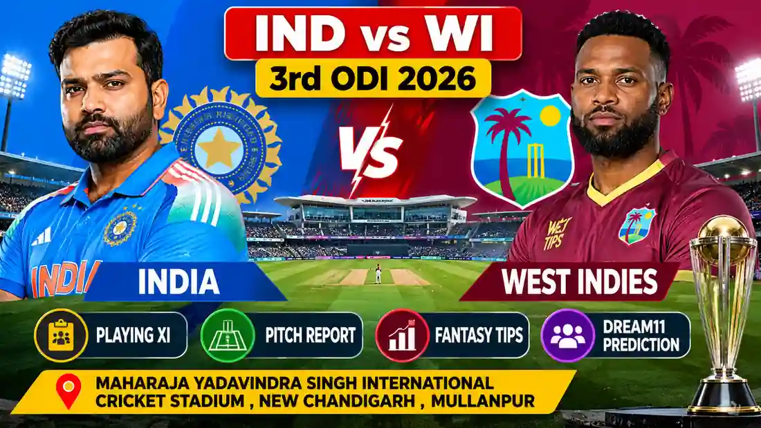 IND vs WI Dream11 Prediction 3rd ODI 2026