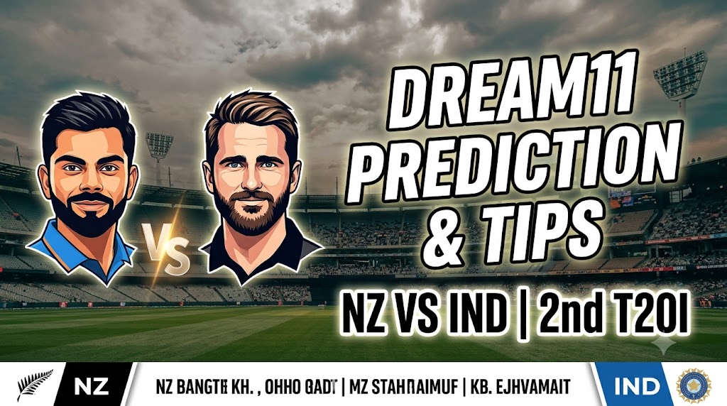 NZ vs IND Dream11 Team 2nd T20I 2026: Best Fantasy Tips, Pitch Report & Playing XI 1 NZ vs IND Dream11 Team 2nd T20I 2026: Fantasy Tips, Pitch Report & Playing XI