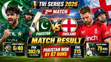 PAK vs ENG ODI Tri-Series 2026 Match 2 Summary: Pakistan Win by Massive 87 Runs
